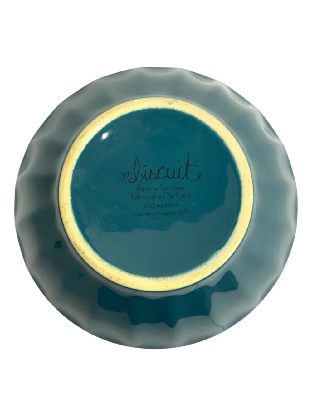 Anthropologie Dark Teal Ceramic Latte Cereal Bowl